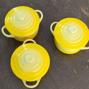 Set of three Le Creuset Mini Crocotte